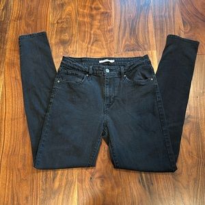 Levi’s Clear Way Black 721 High Rise Skinny Jeans Size 29